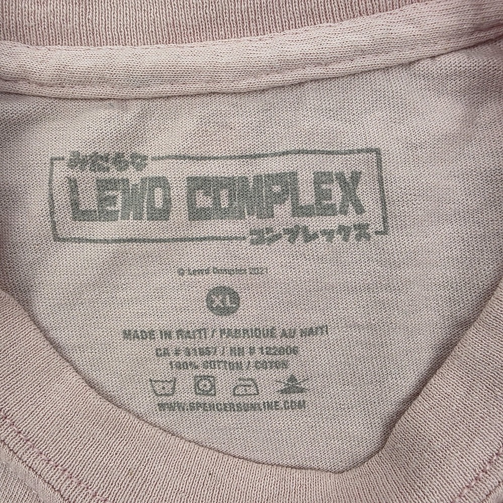 Lewd Complex T-Shirt Mens Size XL Pink Japan Manga Oni Anime Girl Short Sleeve - Picture 10 of 11
